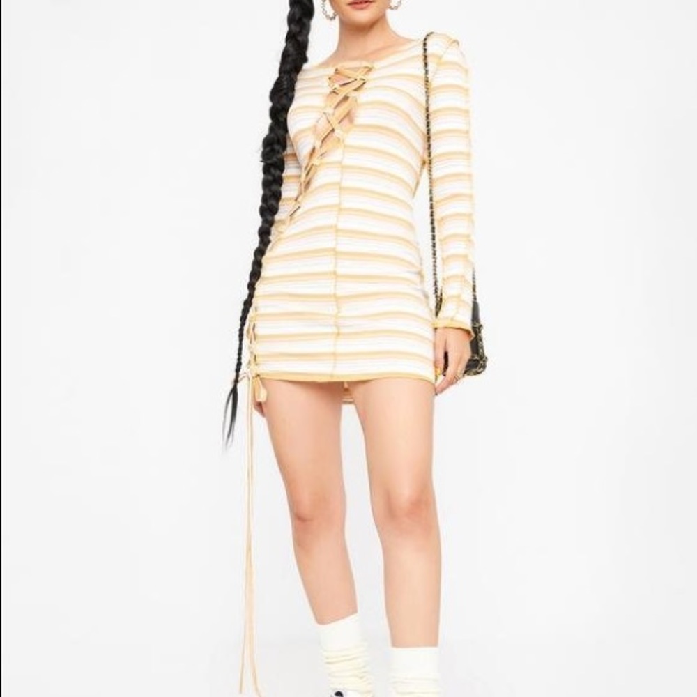 Dolls Kill ‘Say It First’ Lace Up Bodycon Mini Dress